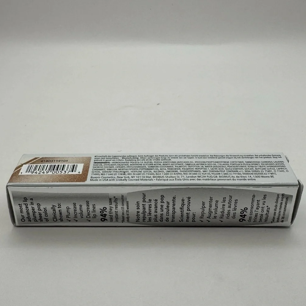 Buxom Plump Shot Sheer Tint Collagen Infused Lip Serum Get Naked .14 Oz NIB
